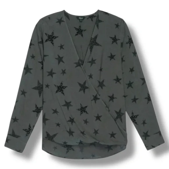 Rails Hillary Charcoal Cheetah
Stars Faux Wrap Pullover Blouse
Size Small - Picture 7 of 13